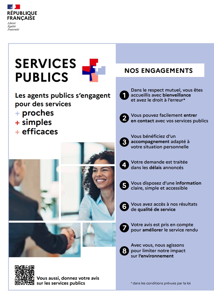 liste des 8 engagements SERVICES PUBLICS PLUS